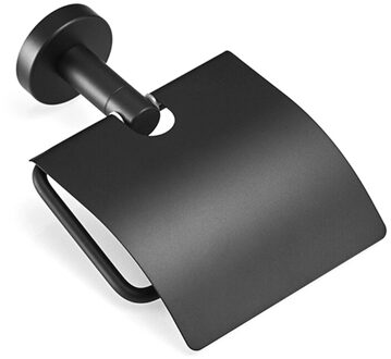 Wall Mounted Tissue Holder Geschikt Vocht Proof Toiletrolhouder Met Plank Voor Badkamer Washroom zwart