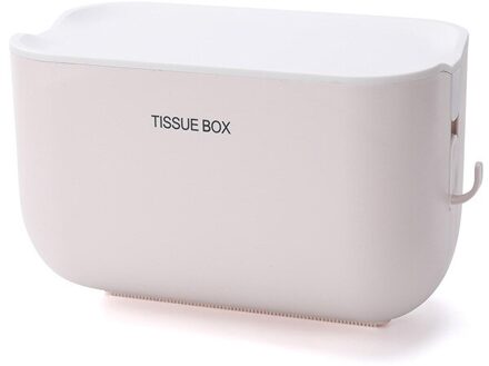 Wall Mounted Toiletrolhouder Waterdichte Badkamer Opbergdoos Punch-Gratis Draagbare Tissue Lade Thuis Badkamer Accessoires Beige