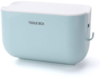 Wall Mounted Toiletrolhouder Waterdichte Badkamer Opbergdoos Punch-Gratis Draagbare Tissue Lade Thuis Badkamer Accessoires blauw
