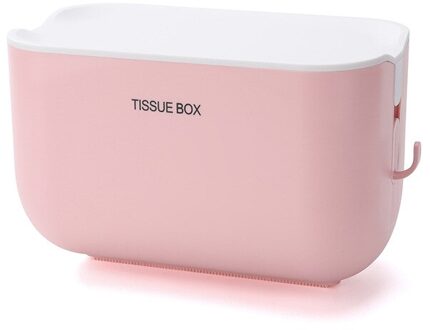 Wall Mounted Toiletrolhouder Waterdichte Badkamer Opbergdoos Punch-Gratis Draagbare Tissue Lade Thuis Badkamer Accessoires roze