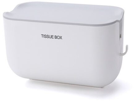 Wall Mounted Toiletrolhouder Waterdichte Badkamer Opbergdoos Punch-Gratis Draagbare Tissue Lade Thuis Badkamer Accessoires wit