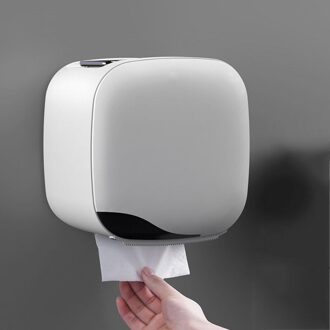 Wall Mounted Toiletrolhouder Waterdichte Lade Roll Buis Voor Toiletpapier Opbergdoos Lade Tissue Doos Plank Badkamer Product Grijs