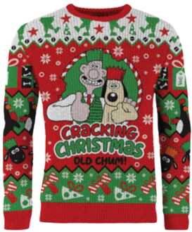 Wallace & Gromit Christmas Sweater Cracking Christmas Old Chum! Size M