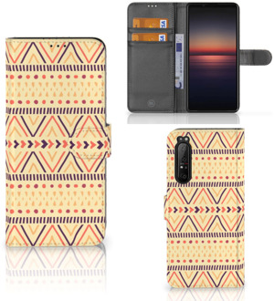 Wallet Book Case Sony Xperia 1 II GSM Hoesje Aztec Yellow