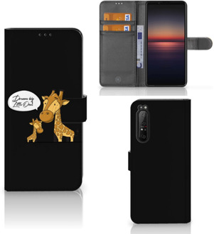 Wallet Book Case Sony Xperia 1 II GSM Hoesje Giraffe