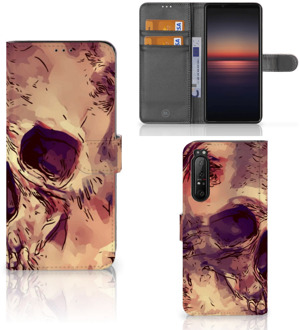 Wallet Book Case Sony Xperia 1 II Smartphone Hoesje Skullhead