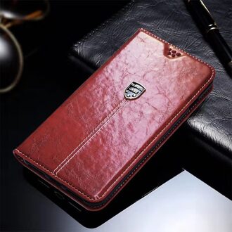 Wallet Leather Case Voor Micromax Q 409 Luxe Flip Coque Cover Sfor Micromax Q 409 Gevallen Fundas Stand Met Kaart houders EZ bruin