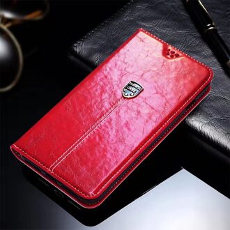 Wallet Leather Case Voor Micromax Q 409 Luxe Flip Coque Cover Sfor Micromax Q 409 Gevallen Fundas Stand Met Kaart houders EZ rood