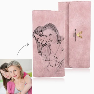 Wallet Picture Custom Wallet Ladies Long Lantern Wallet Custom Picture Engraving Pink Wallet Mother's Day Gift Purse Best Gift
