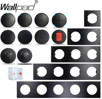 Wallpad L6 Black Aluminum 1 2 3 4 Gang Wall Light Switch Intermediate Water Heater AC DP 2P Switch DIY Free Combination