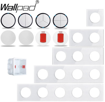 Wallpad L6 White Crysta Glass 1 2 3 4 Gang 1 Way 2 Way Wall Light Switch 20A 45A DP 2P Switch DIY Free Combination