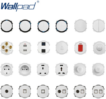 Wallpad White Wall Light Switch LED Indicator Wall Power Socket Electrical Outlet Function Key Only DIY Free Combination
