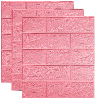 Wallstickers 3D Steen Baksteen Zelf Adhensive Muurstickers Plakken En Loslaten Back Splash Muur Papier Plank Papier MJJ8 Roze