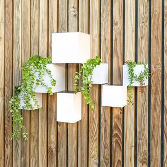 Wally LED-zonnelamp voor aan de muur, 12x18 cm wit