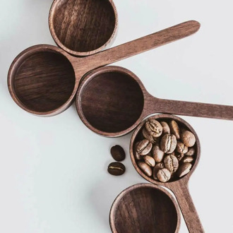 Walnut Wooden Measuring Spoon Scoop Coffee Beans Bar Kitchen Home Baking Tool Measuring Cup Measuring Tools For Kitchen