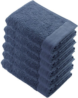 Walra Remade Cotton Handdoek 60 x 110 cm 550 gram Blauw - 6 stuks - 60x110 cm