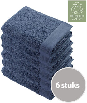 Walra Remade Cotton Handdoek 60 x 110 cm 550 gram Blauw - 6 stuks - 60x110 cm