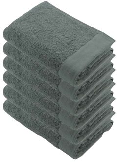 Walra Remade Cotton Handdoek 60 x 110 cm 550 gram Donker Groen - 6 stuks - 60x110 cm