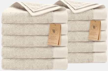 Walra Remade Cotton Handdoeken 50 x 100 cm - 550 gr/m - Beige - 10 stuks - 50x100 cm