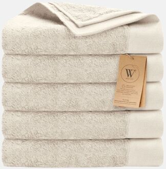 Walra Remade Cotton Handdoeken 50 x 100 cm - 550 gr/m - Beige - 5 stuks - 50x100 cm