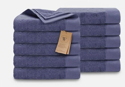 Walra Remade Cotton Handdoeken 50 x 100 cm - 550 gr/m² - Blauw - 10 stuks - 50x100 cm