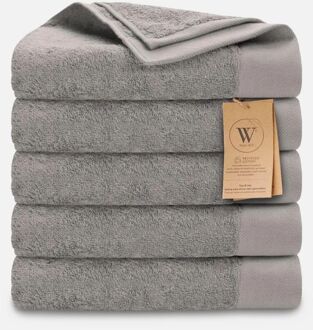 Walra Remade Cotton Handdoeken 50 x 100 cm - 550 gr/m² - Taupe - 5 stuks - 50x100 cm
