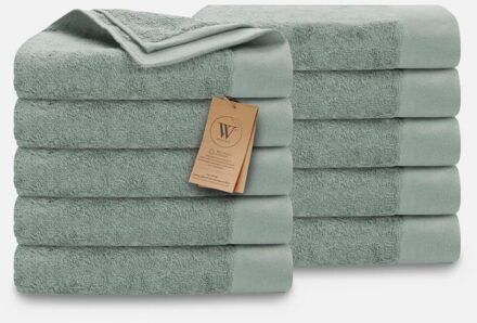 Walra Remade Cotton Handdoeken 60 x 110 cm - 550 gr/m² - Jade - 10 stuks - 60x110 cm
