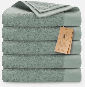 Walra Remade Cotton Handdoeken 60 x 110 cm - 550 gr/m² - Jade - 5 stuks - 60x110 cm