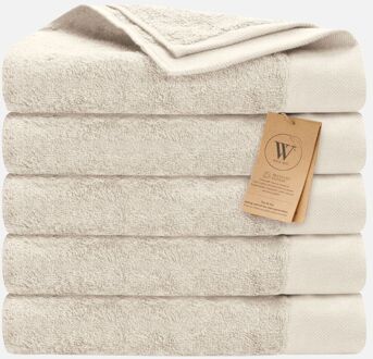 Walra Remade Cotton Handdoeken 70 x 140 cm - 550 gr/m - Beige - 5 stuks - 70x140 cm
