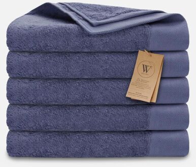 Walra Remade Cotton Handdoeken 70 x 140 cm - 550 gr/m² - Blauw - 5 stuks - 70x140 cm