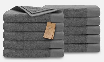 Walra Remade Cotton Handdoeken 70 x 140 cm - 550 gr/m² - Grey - 10 stuks - 70x140 cm