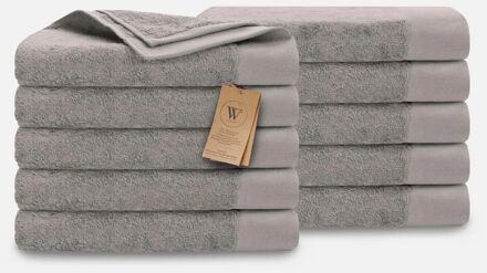 Walra Remade Cotton Handdoeken 70 x 140 cm - 550 gr/m² - Taupe - 10 stuks - 70x140 cm