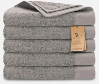 Walra Remade Cotton Handdoeken 70 x 140 cm - 550 gr/m² - Taupe - 5 stuks - 70x140 cm