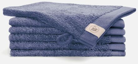 Walra Remade Cotton Washandje 16 x 21 cm 550 gram Blauw - 6 stuks - 16x21 cm
