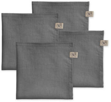 Walra Servet Set Lovely Linen 4-delig - Antraciet