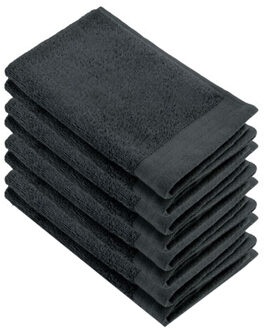 Walra Soft Cotton Gastendoekjes 30x50 cm 550gram Antracite - 8 stuks Antraciet
