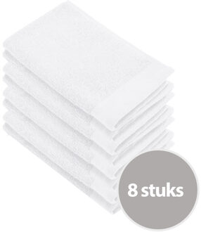 Walra Soft Cotton Gastendoekjes 30x50 cm 550gram White - 8 stuks Wit