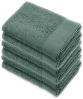Walra Soft Cotton Handdoek 50 x 100 cm 550 gram Legergroen - 6 stuks - 50x100 cm