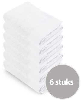 Walra Soft Cotton Handdoek 50x100 cm 550gram White - 6 stuks Wit