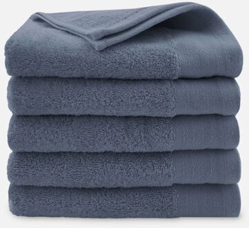 Walra Soft Cotton Handdoeken 50 x 100 cm - 550 gr/m² - Indigo - 5 stuks - 50x100 cm