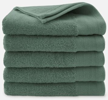 Walra Soft Cotton Handdoeken 50 x 100 cm - 550 gr/m² - Legergroen - 5 stuks - 50x100 cm