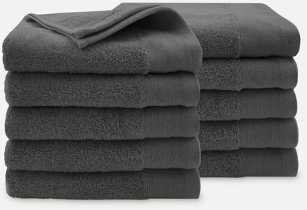 Walra Soft Cotton Handdoeken 60 x 110 cm - 550 gr/m² - Antraciet - 10 stuks - 60x110 cm