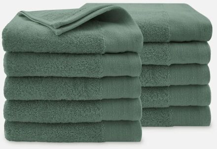 Walra Soft Cotton Handdoeken 60 x 110 cm - 550 gr/m² - Legergroen - 10 stuks - 60x110 cm