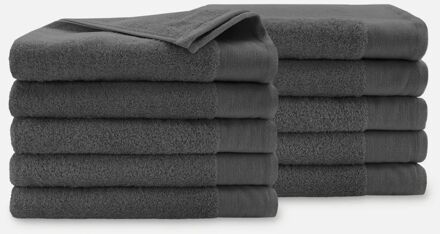 Walra Soft Cotton Handdoeken 70 x 140 cm - 550 gr/m² - Antraciet - 10 stuks - 70x140 cm