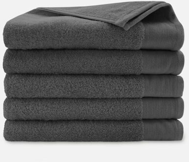 Walra Soft Cotton Handdoeken 70 x 140 cm - 550 gr/m² - Antraciet - 5 stuks - 70x140 cm