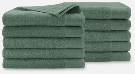 Walra Soft Cotton Handdoeken 70 x 140 cm - 550 gr/m² - Legergroen - 10 stuks - 70x140 cm