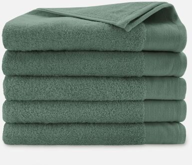 Walra Soft Cotton Handdoeken 70 x 140 cm - 550 gr/m² - Legergroen - 5 stuks - 70x140 cm