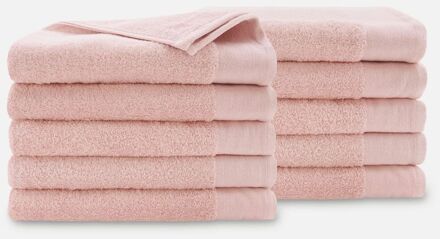Walra Soft Cotton Handdoeken 70 x 140 cm - 550 gr/m² - Roze - 10 stuks Donker Groen - 70x140 cm