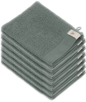 Walra Soft Cotton Washandje 16 x 21 cm 550 gram Legergroen - 12 stuks - 16x21 cm