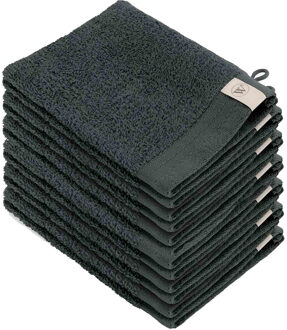 Walra Soft Cotton Washandjes 15 x 21 550gram Antraciet - 12 stuks - 16x21 cm